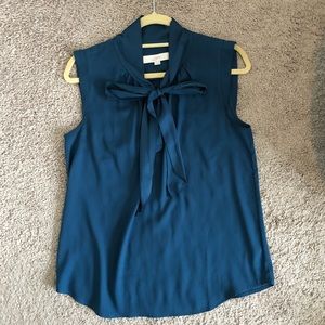 Loft Sleeveless Tie Neck Blouse (Size M)